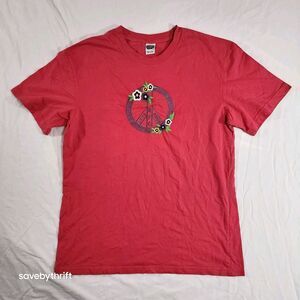 Vintage Rainforest Cafe Downtown Disney T Shirt Size XL Embroidered Peace Floral